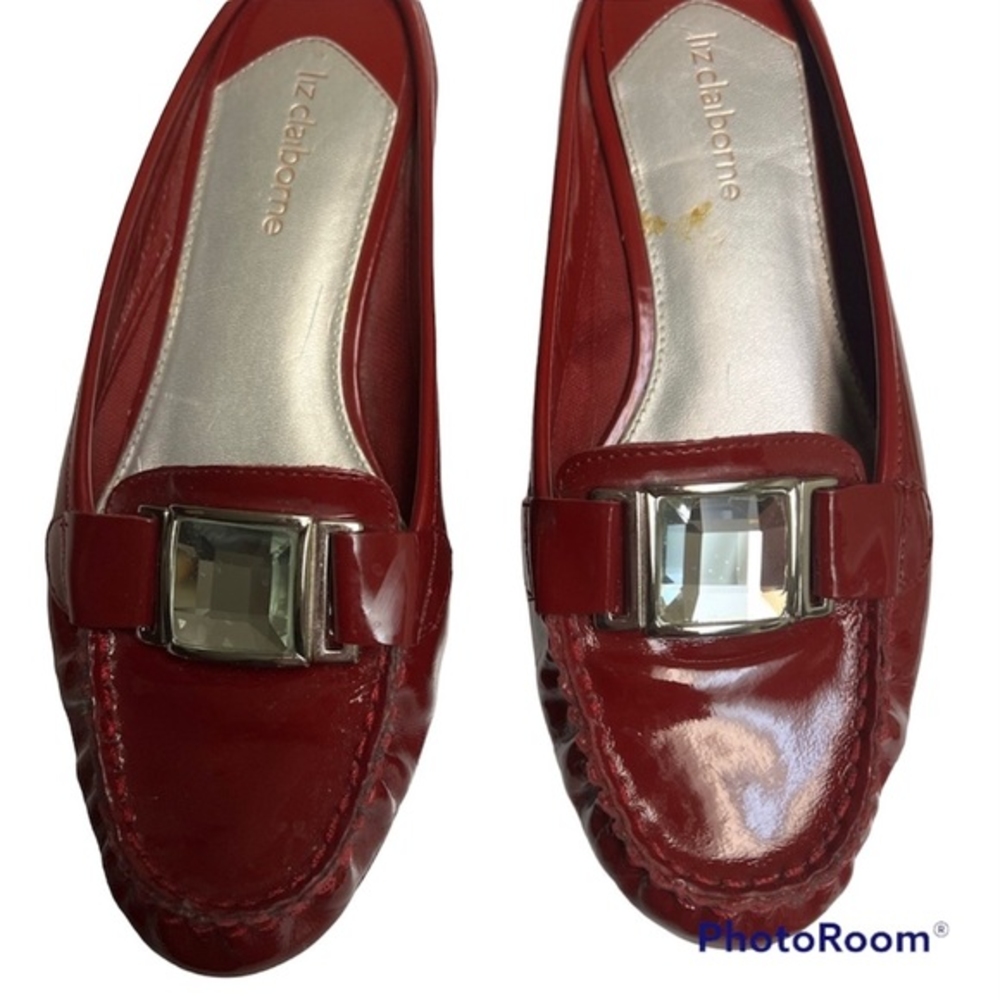 Red Leather Slides‎ Size 6M